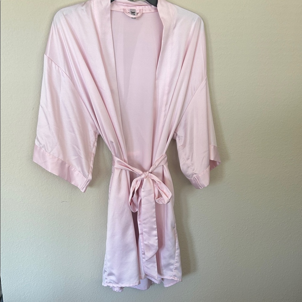 Luxurious Light Pink Satin Robe